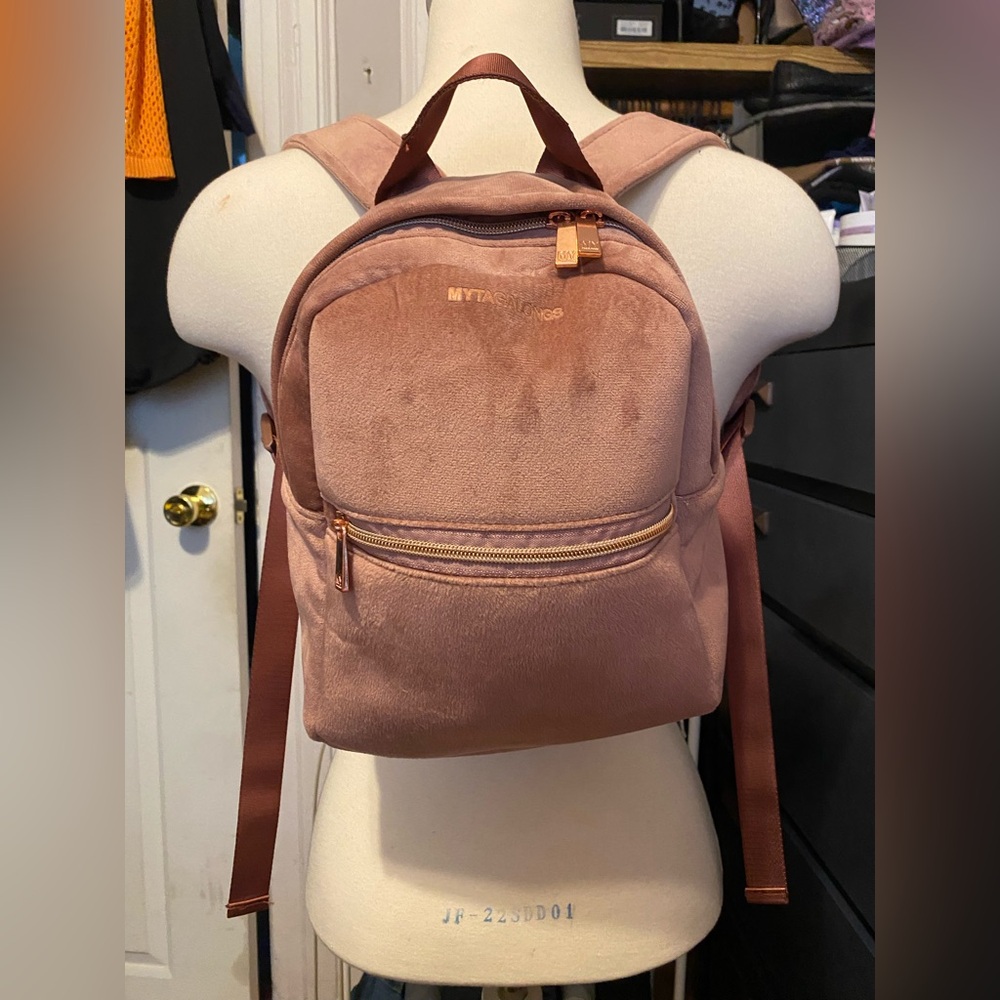 Pre-Owned, Women's MYTAGALONGS Vixen Rose Mini Velour Backpack, Great Condition